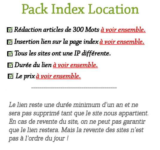 Pack index location