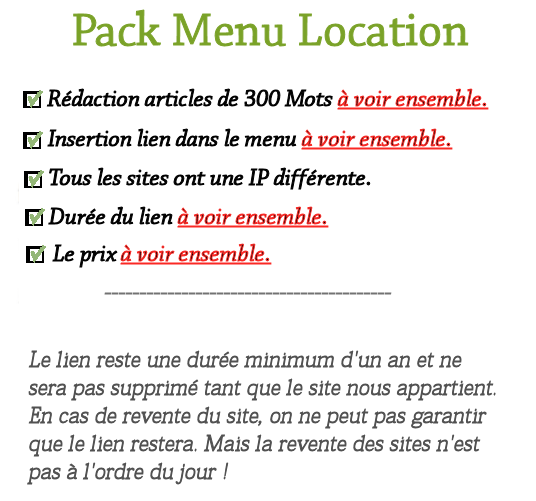 Pack menu location